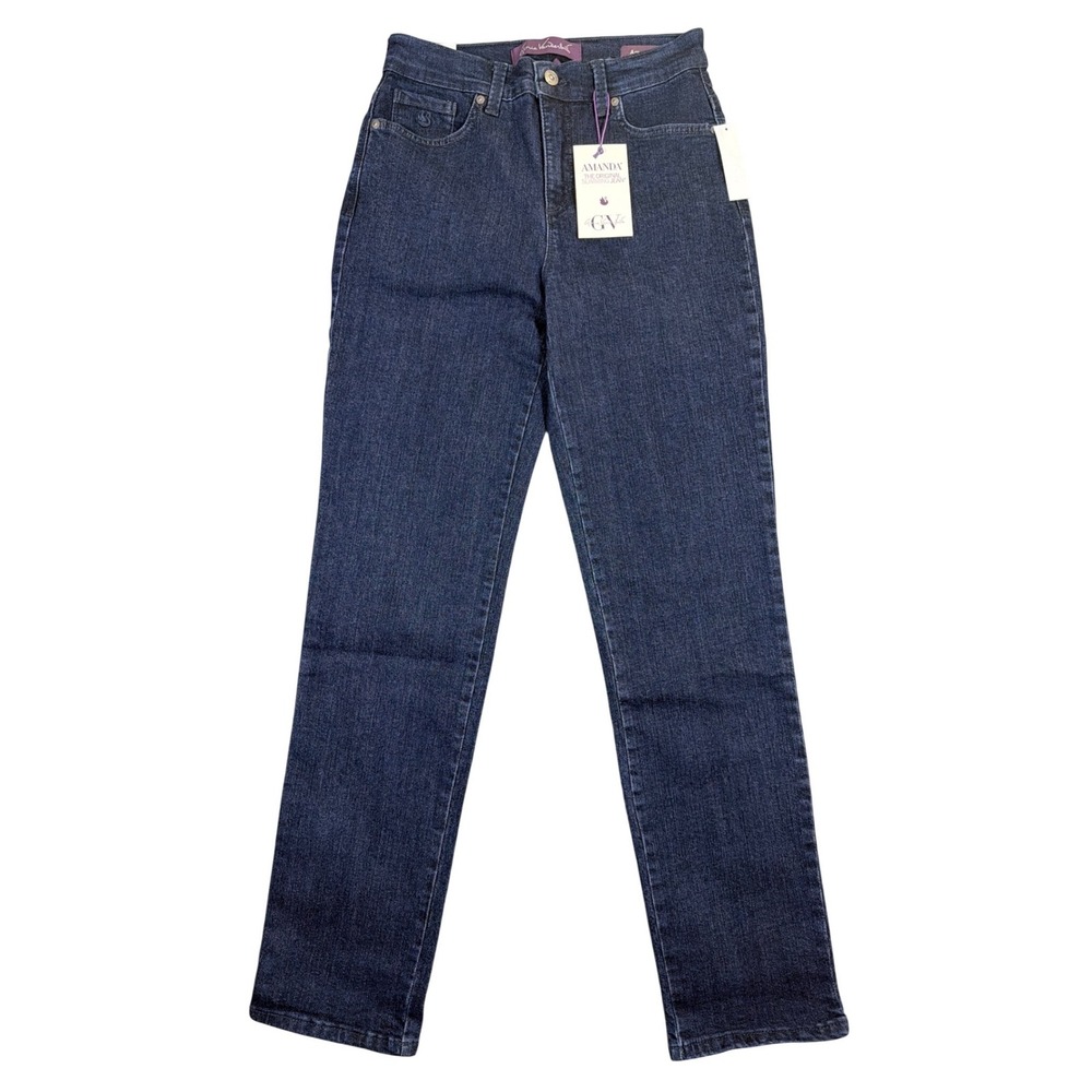 Gloria Vanderbilt Amanda High Rise Slimming Jeans Portland Dark Wash Women 4 NEW